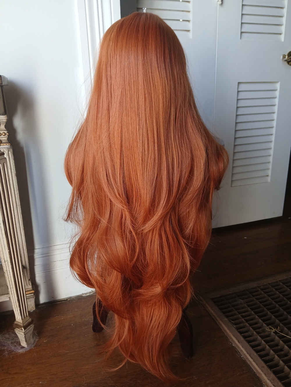 Over 36" Natural Red Long Wavy Wig So Silky Adjustable Cap